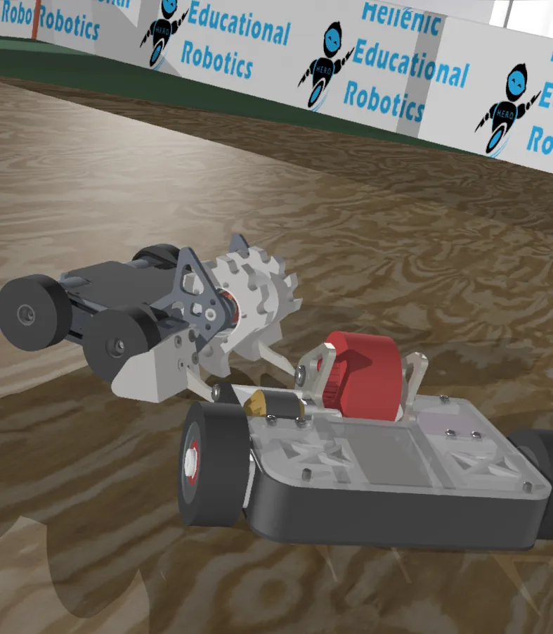 Render of a Cage Wrestling robot in the arena